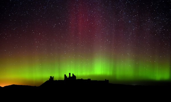 Lights over Dunstanburgh Castle in Northumberland-UK- Owen Humphrey-PA