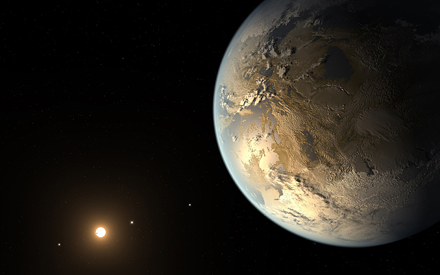 This artist's concept released April 17,...This artist's concept released April 17, 2014 by NASA/JPL-CALTECH depicts Kepler-186f, the first validated Earth-size planet to orbit a distant star in the habitable zone. The hunt for potential life in outer space has taken a step forward -- an international team of researchers has confirmed the existence of the first Earth-sized planet within the "habitable" zone of a star. The exoplanet dubbed Kepler-186f was first spotted by scientists using NASA's Kepler telescope, according to research published Thursday in the US journal Science.  == RESTRICTED TO EDITORIAL USE / MANDATORY CREDIT: "AFP PHOTO HANDOUT-NASA/JPL-CALTECH/ T. PYLE "/ NO MARKETING - NO ADVERTISING CAMPAIGNS  NO A LA CARTE SALES / DISTRIBUTED AS A SERVICE TO CLIENTS ==T. Pyle/AFP/Getty Images