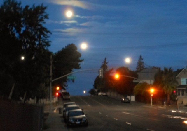 Triple full moon over Vallejo