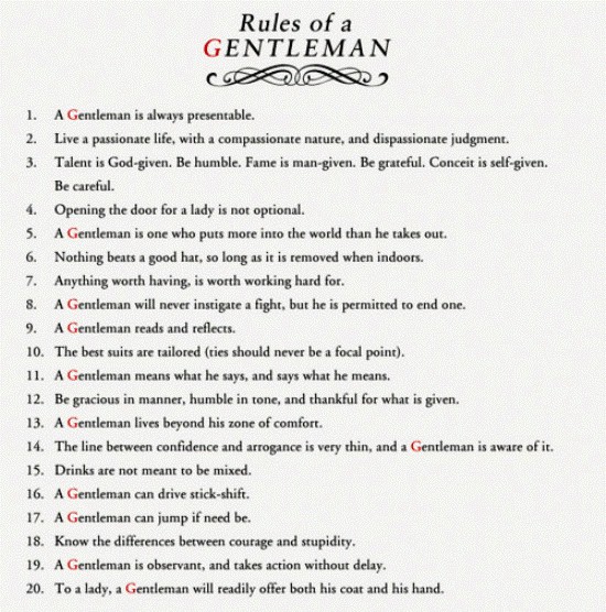 rules of a gentleman