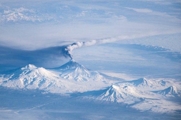 siberian volcano from ISS